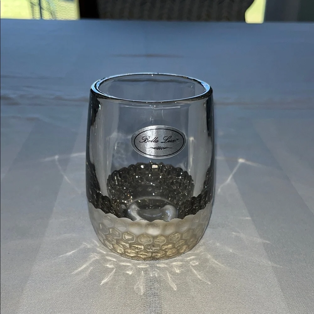 Bella Lux Bathroom Accessories Set Of Two Silver Tumbler Plus A Planter
